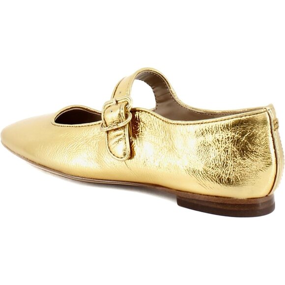 Sam Edelman Womens Medallion Gold Leather  Michaela Mary Jane Ballet Flat Shoes - Picture 3 of 8